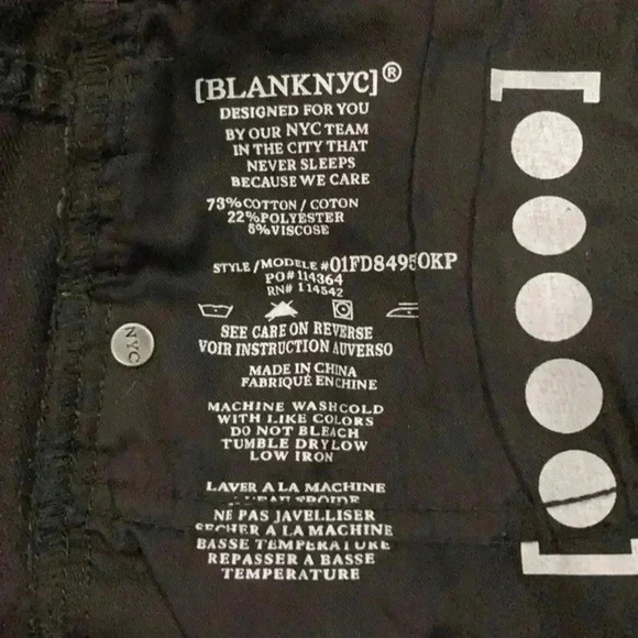 New with tags BlankNYC black ripped jean shorts in size 22W - Picture 3 of 5